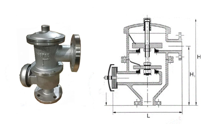 HXF4帶呼出接管阻火呼吸閥主要外形及結構圖 HXF4帶呼出接管阻火呼吸閥主要外形及結構圖
